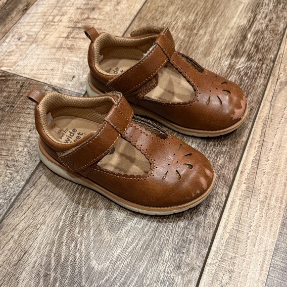 Stride Rite Other - Stride Rite Brown Girls Mary Jane Velcro Dress Shoes